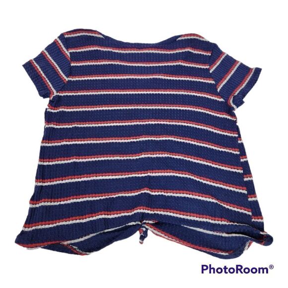 Jun & Ivy Multi Striped V Neck T Shirt - Picture 2 of 7